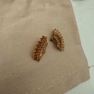 Mignonne Gavigan earrings. Beautiful gold and amber tones in the stones.